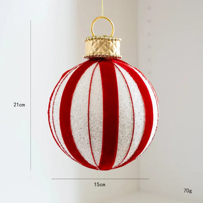 Kerstballon Roodwit – Decoratieve Heteluchtballon Kersthanger