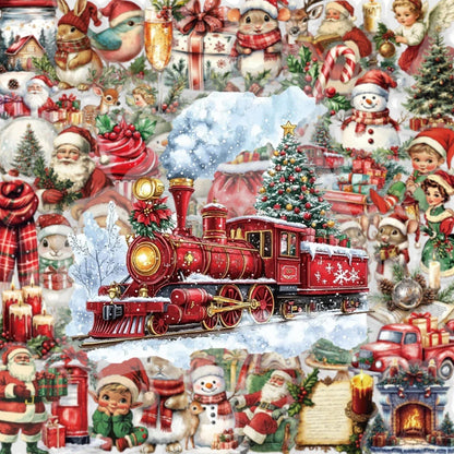 Kerststickers – Set van 50 Feestelijke Stickers voor Decoratie