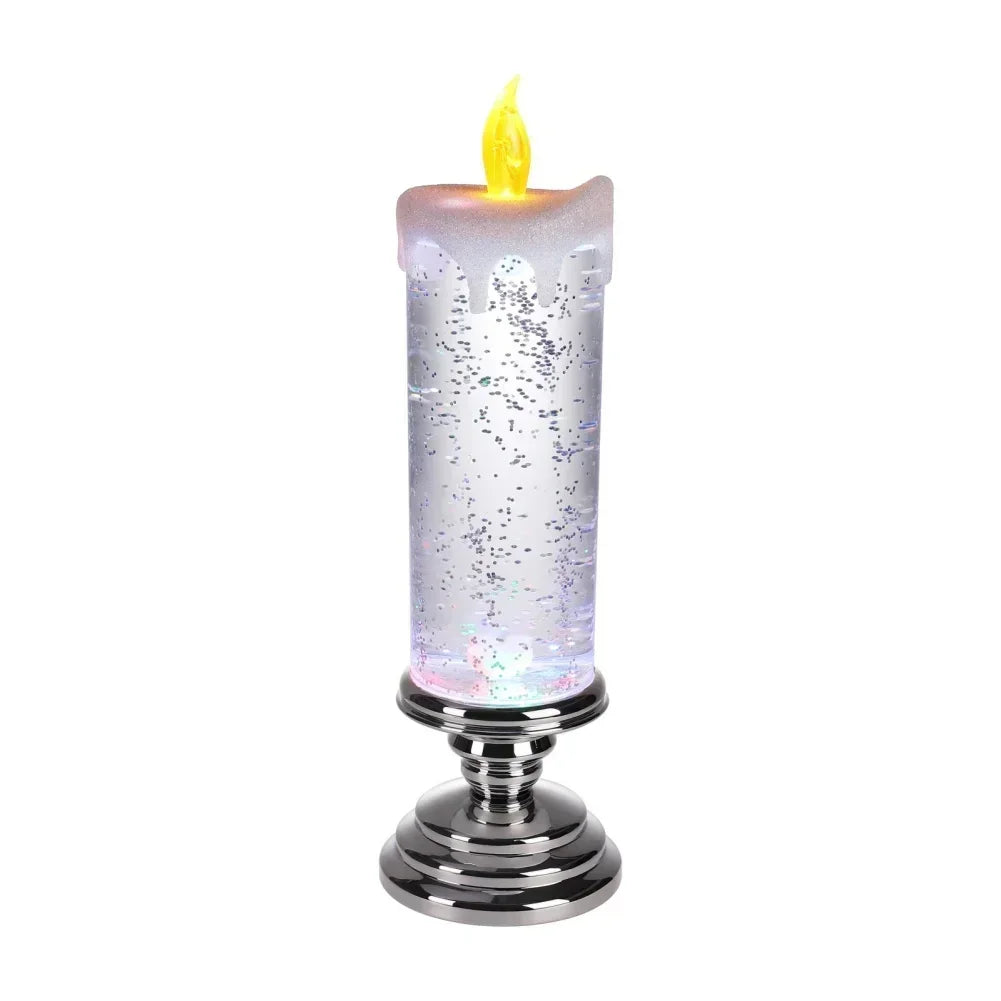 GlitterVlam Noëlle – LED Kerstkaars met Kleurverandering en Glitter