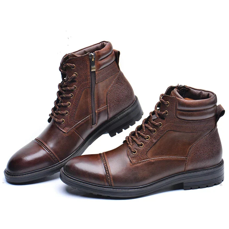 Daan | Robuuste Herenboots met Rits, Veters en Antislipzool