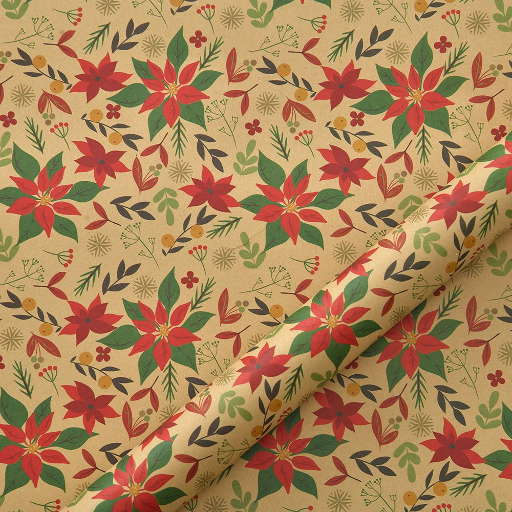 Kerst Inpakpapier – Feestelijk Cadeaupapier met Kerstmotieven 50x70 cm