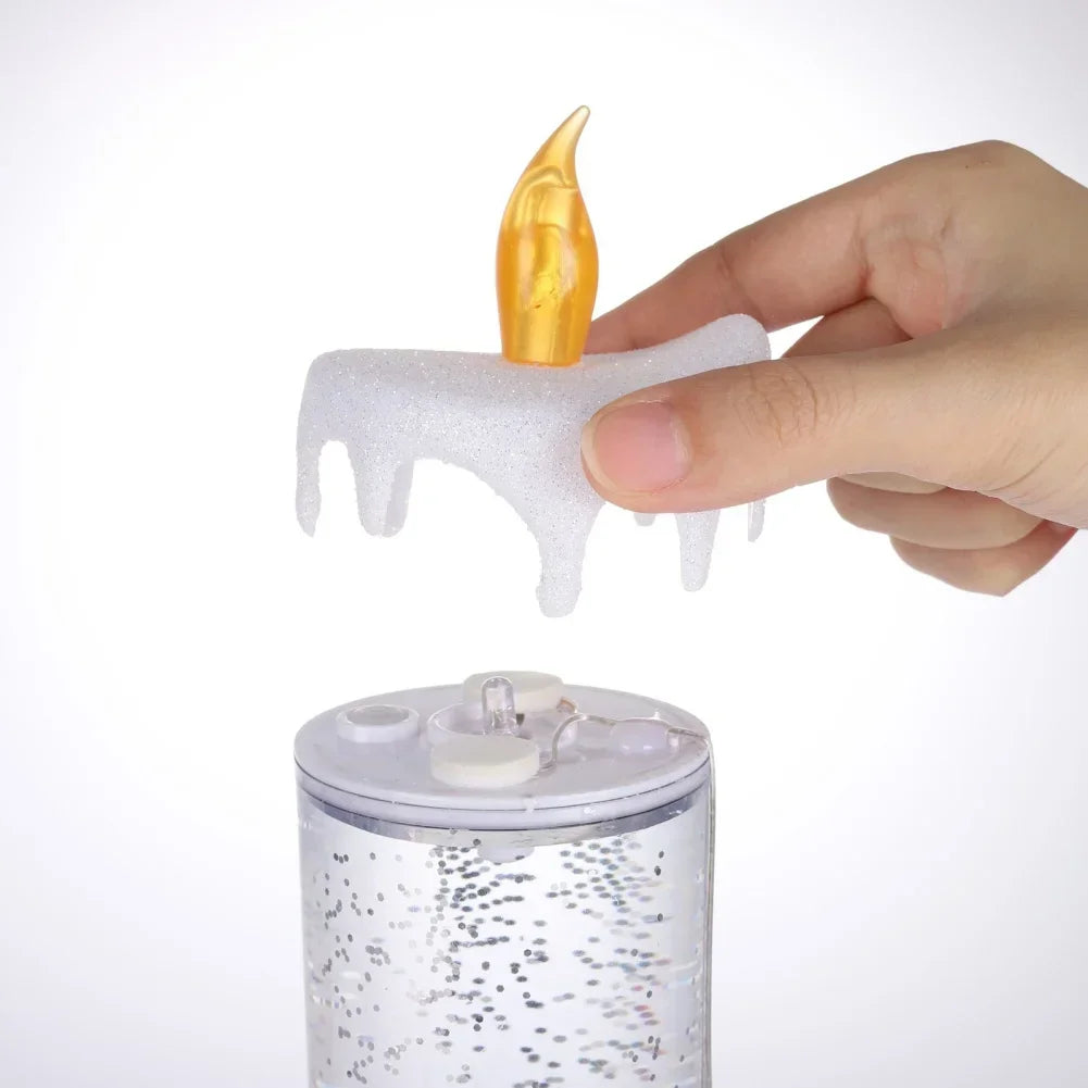 GlitterVlam Noëlle – LED Kerstkaars met Kleurverandering en Glitter