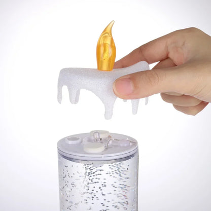 GlitterVlam Noëlle – LED Kerstkaars met Kleurverandering en Glitter