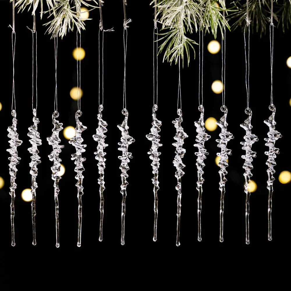 Sterrenhelder – Set van 12 Transparante Hangende Kerststerren