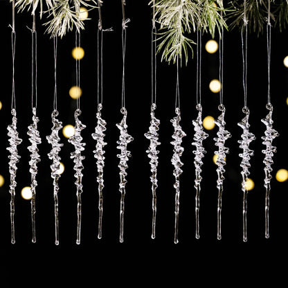 Sterrenhelder – Set van 12 Transparante Hangende Kerststerren