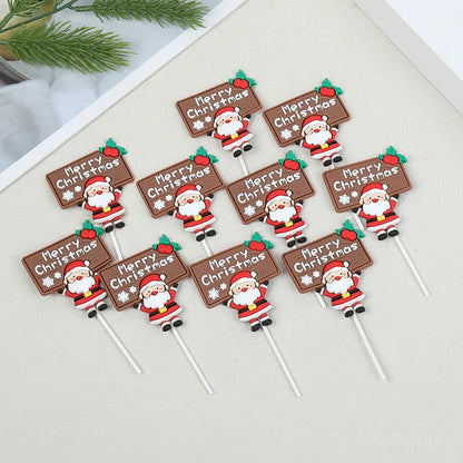 Kerstman Cake Toppers Set van 5 voor Cupcakes en Kerstgebak