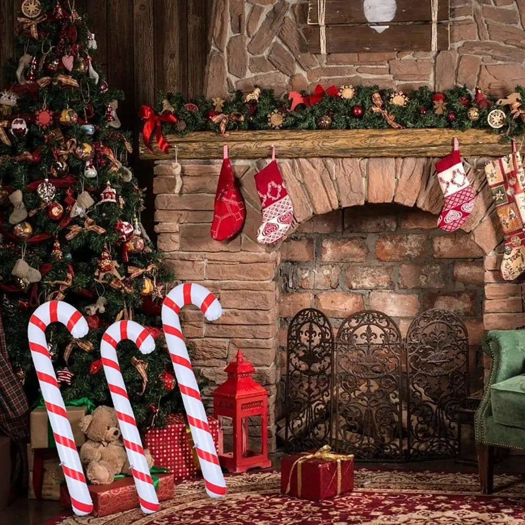 Opblaasbare Kerst Snoepstokken 87 cm – Set van 4 Decoraties