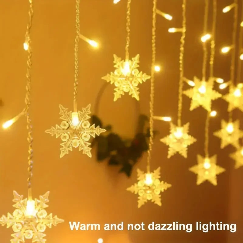 Sneeuwlicht – LED Sneeuwvlok Lichtslinger op Zonne-energie