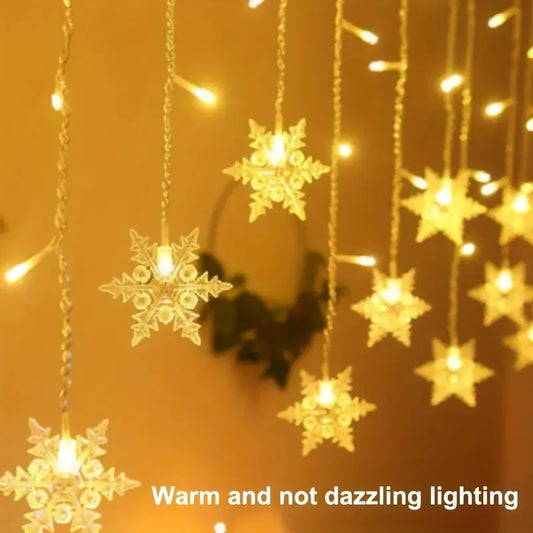 Sneeuwlicht – LED Sneeuwvlok Lichtslinger op Zonne-energie
