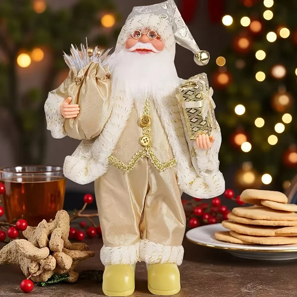 Goudbaard – Gouden Kerstman Raamdecoratie voor een Feestelijk Interieur