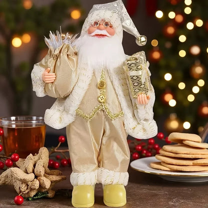 Goudbaard – Gouden Kerstman Raamdecoratie voor een Feestelijk Interieur