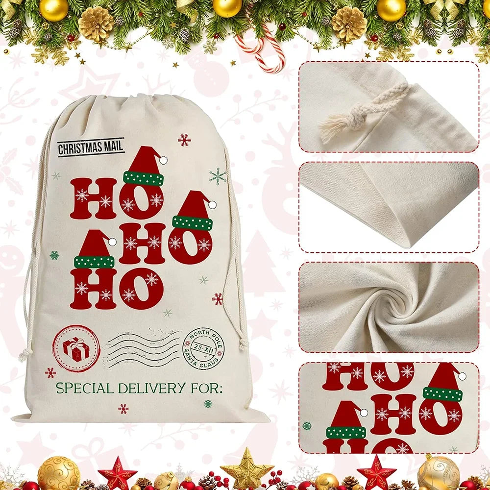 Kerstcadeauzak – Grote Kerstman Geschenkzak met Trekkoord