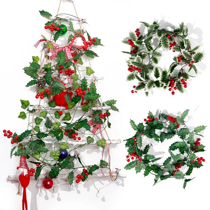 Kerstslinger – 2 Meter Feestelijke Decoratie met Bessen en Bladeren