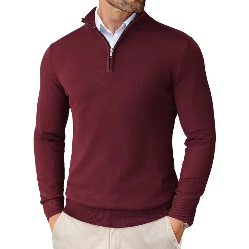 Arveno Herentrui met Halve Rits Comfortabele Gebreide Trui