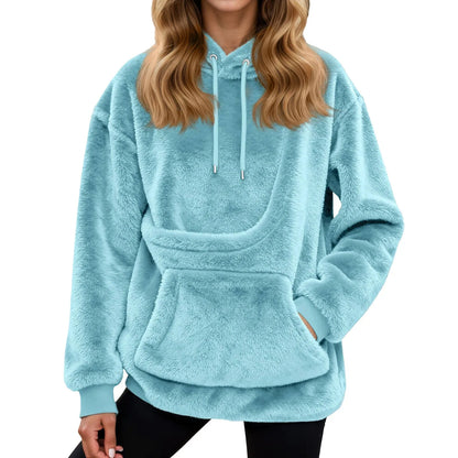 Knuffelzak Fleece Hoodie met Buikzak voor Kleine Huisdieren