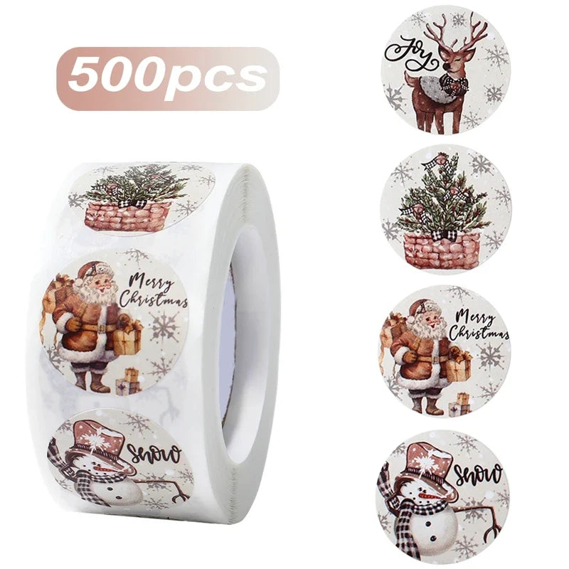 Sneeuwpret Kerststickers met Sneeuwmanontwerpen voor Feestdecoratie