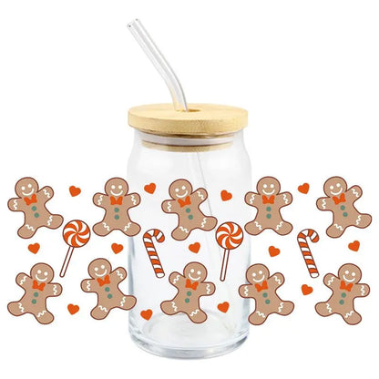 Kerststickers voor Glazen en Mokken met Peperkoekmannetje