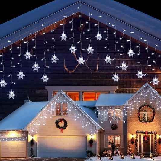 Winterfonkel – Solar LED Sneeuwvlokverlichting voor Buiten 5,5 of 9 Meter