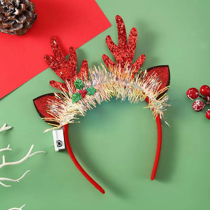 Kersthoofdband – LED Feestaccessoire met Sneeuwvlok en Kerstboom