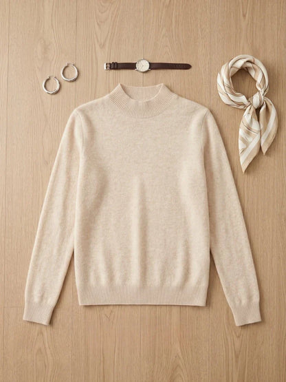 Sanne Dames Trui Hoge Hals – Tijdloos Model met Ribdetails