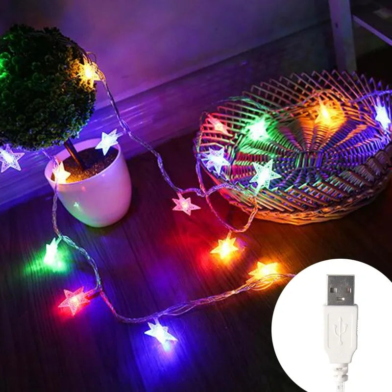 LED Sterren Lichtslinger voor Binnen en Buiten, USB of Batterij