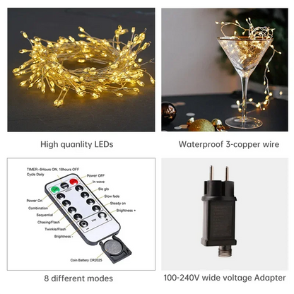 Lichtweelde Cluster LED Lichtslinger voor Kerst en Tuindecoratie