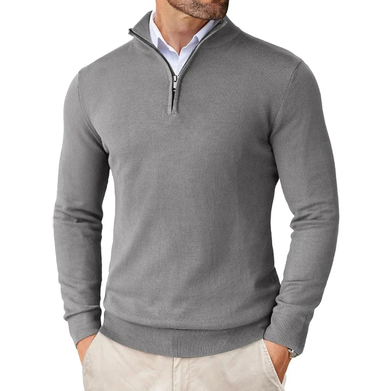 Arveno Herentrui met Halve Rits Comfortabele Gebreide Trui