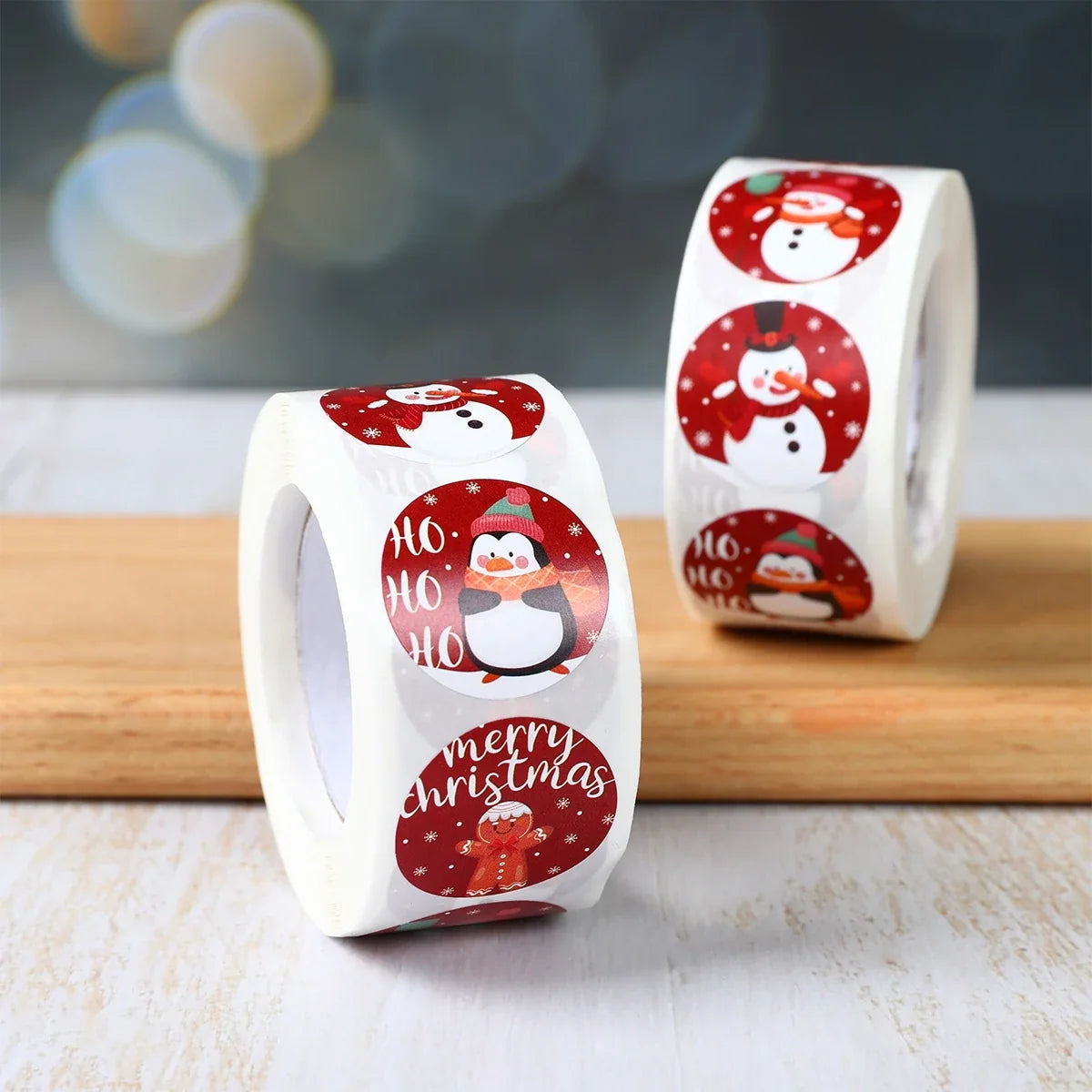 Sneeuwpret Kerststickers met Sneeuwmanontwerpen voor Feestdecoratie
