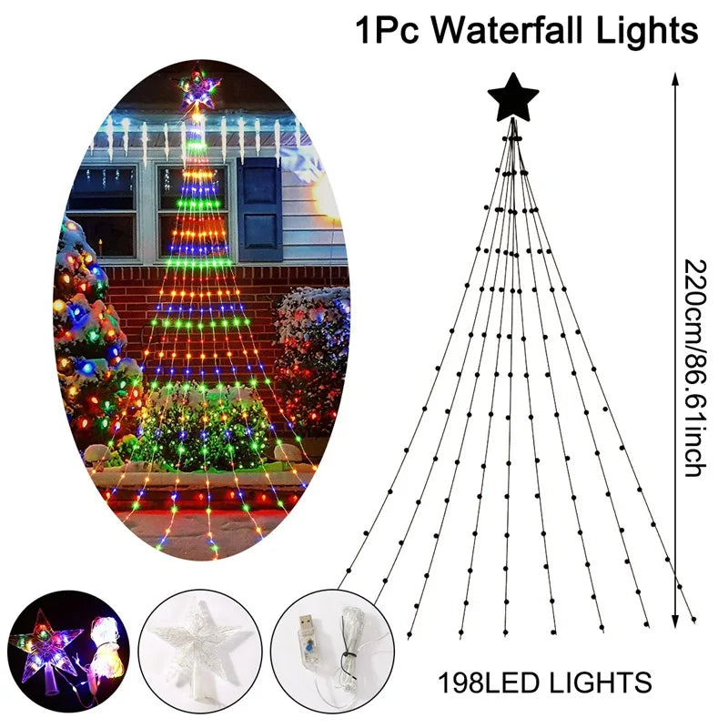 Sterrenval LED Kerstverlichting – 198 LED's, 2,2 Meter