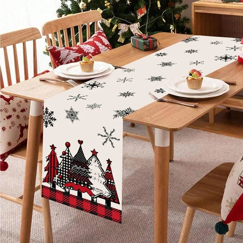 Kerst Tafelloper – Feestelijke Tafelversiering met Kerstboomontwerp