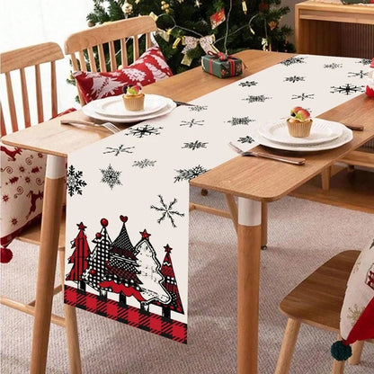 Kerst Tafelloper – Feestelijke Tafelversiering met Kerstboomontwerp