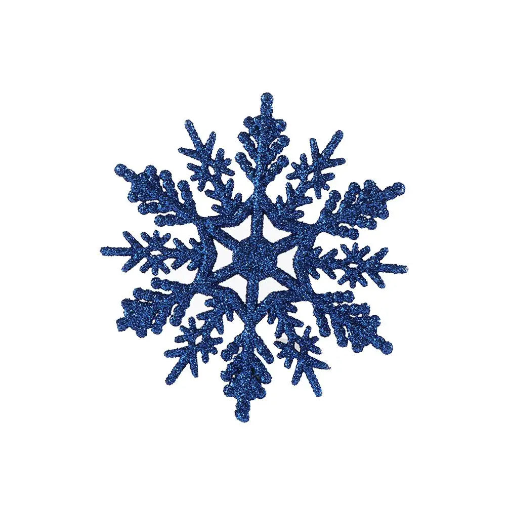 Winterglans Sneeuwvlokken – Set van 12 Glitter Kerstboomornamenten