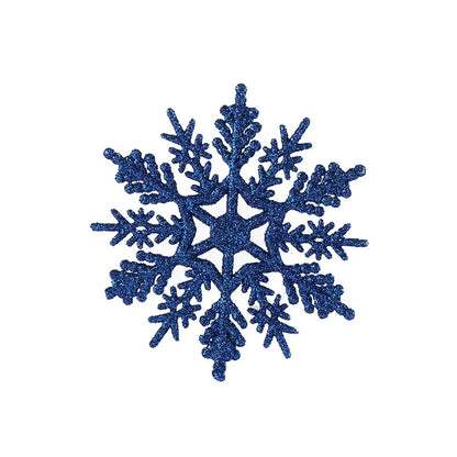Winterglans Sneeuwvlokken – Set van 12 Glitter Kerstboomornamenten