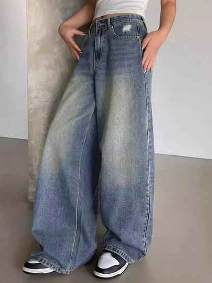 Luna Dames Baggy Wide Leg Jeans – Hoge Taille & Extra Wijde Pijpen
