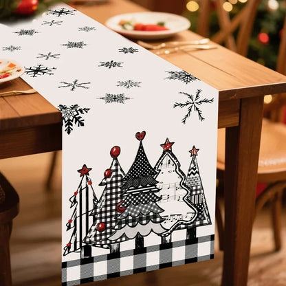 Kerst Tafelloper – Feestelijke Tafelversiering met Kerstboomontwerp