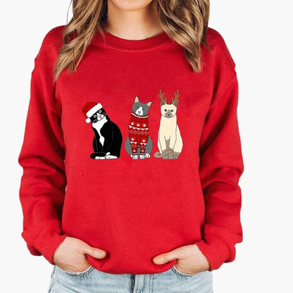 Damestrui met Kerstkatt en Lichtjes – Leuke en Gezellige Kerstrui voor de Winter en Feesten