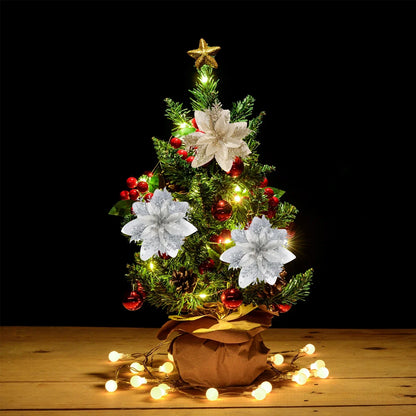 Goudglans – Glitter Kerstbloemen voor Kerstboom en Woondecoratie