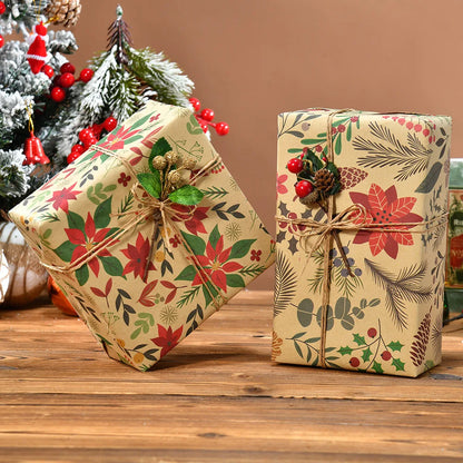 Kerst Inpakpapier – Feestelijk Cadeaupapier met Kerstmotieven 50x70 cm