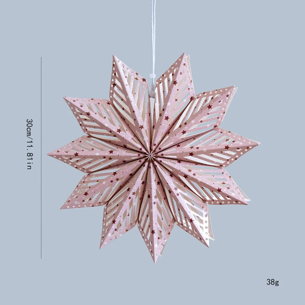 Winterster 3D Sneeuwvlok Lampenkap voor Kerstdecoratie 30 cm