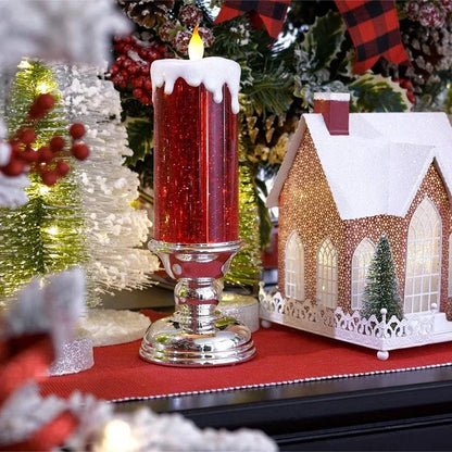 GlitterVlam Noëlle – LED Kerstkaars met Kleurverandering en Glitter