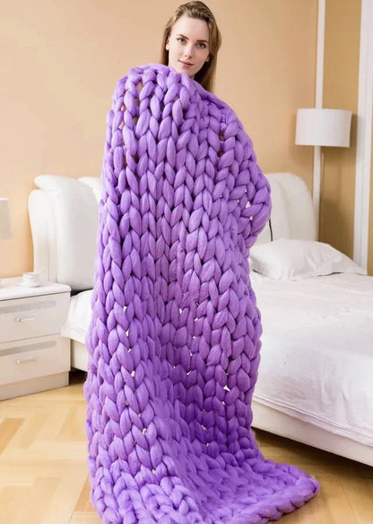 Woonwarmte – Chunky Gebreide Deken voor Bank en Bed