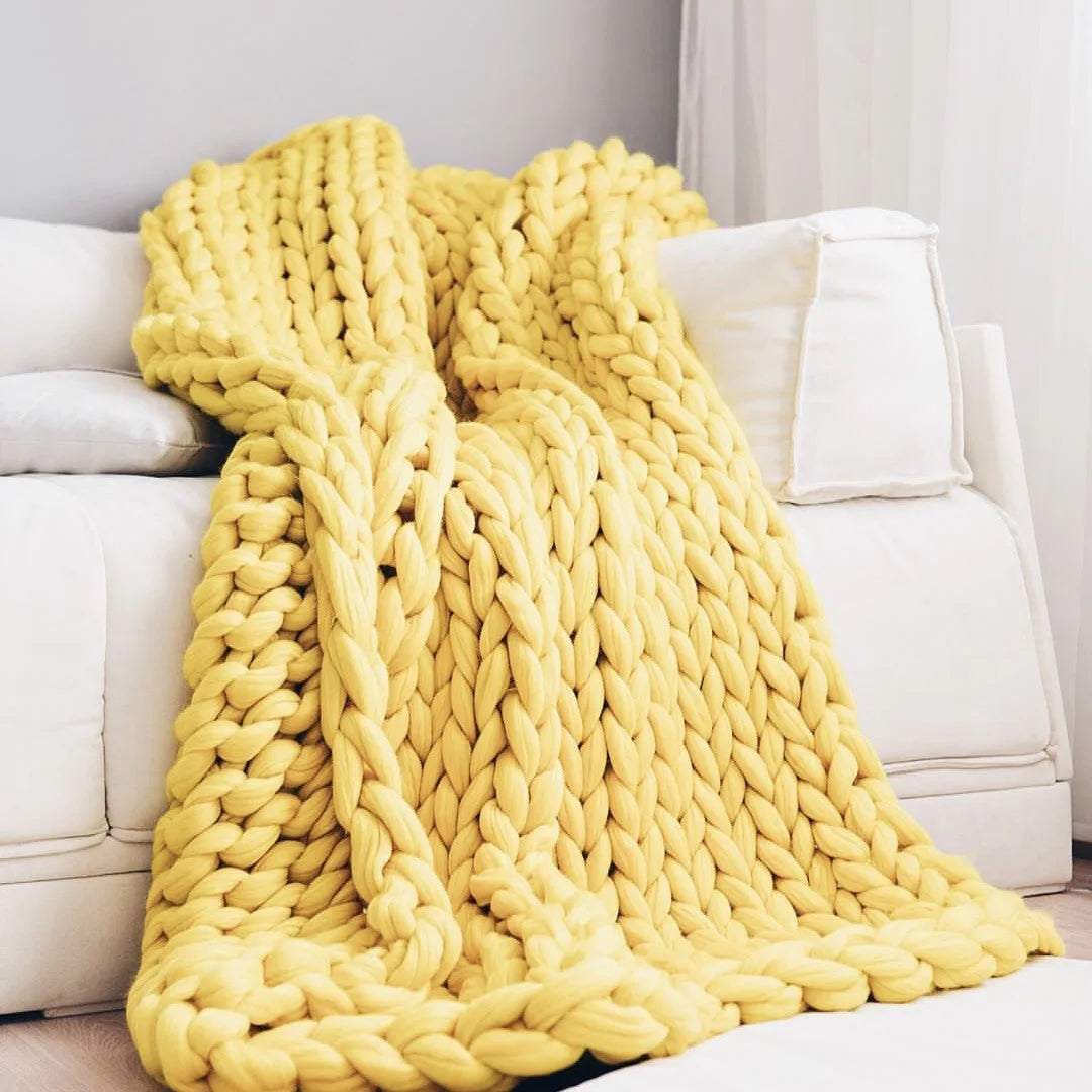 Woonwarmte – Chunky Gebreide Deken voor Bank en Bed