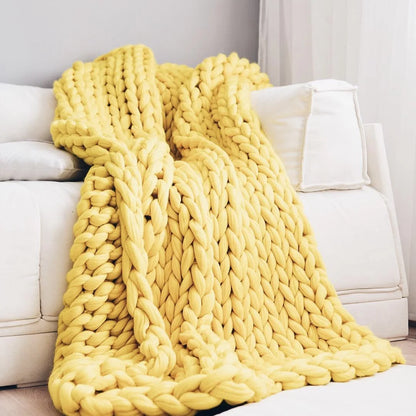 Woonwarmte – Chunky Gebreide Deken voor Bank en Bed