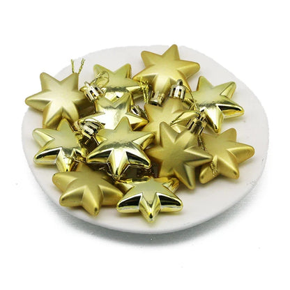 Sterren Kersthangers – Set van 12 Decoratieve Sterren van 5 cm