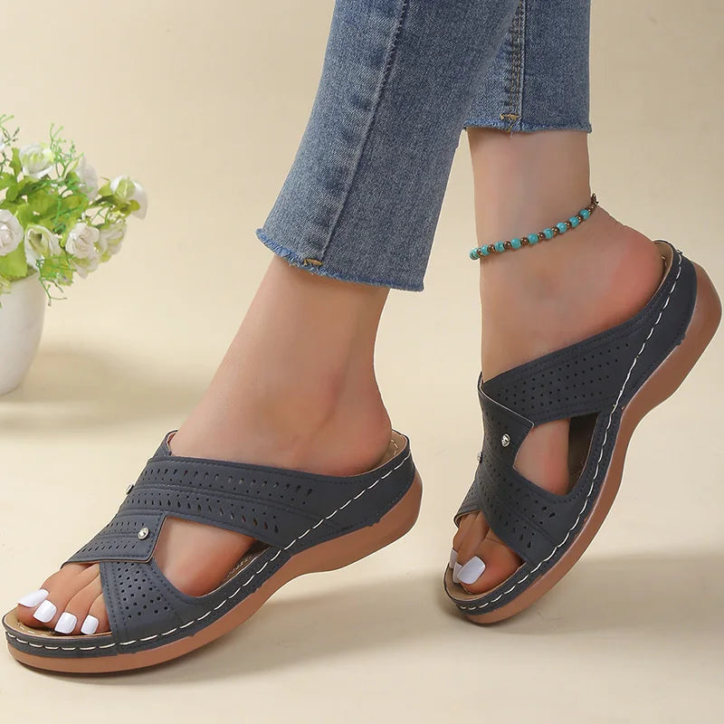 LuchtComfort Dames Sandalen met Orthopedisch Voetbed en Ventilatie