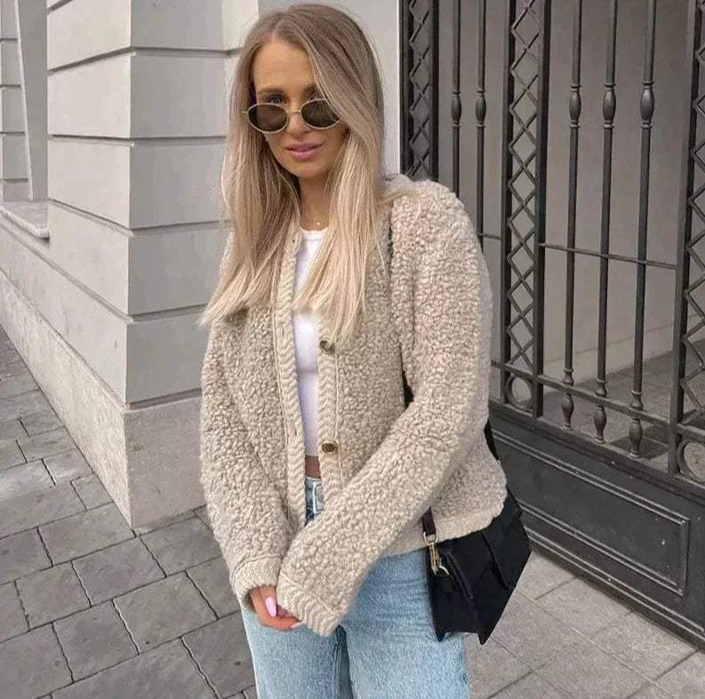 Bente Dames Overshirt in Teddy-Stijl voor Casual en Dagelijks