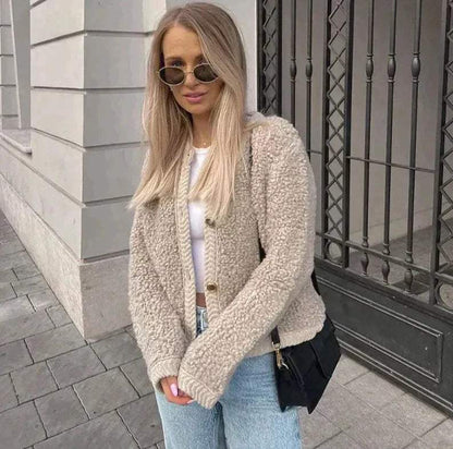 Bente Dames Overshirt in Teddy-Stijl voor Casual en Dagelijks