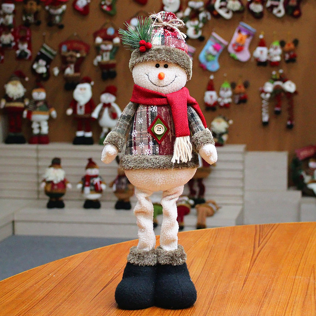 Kerstfiguren Set – 3 Decoratieve Kerstpoppen met Kerstman en Rendier