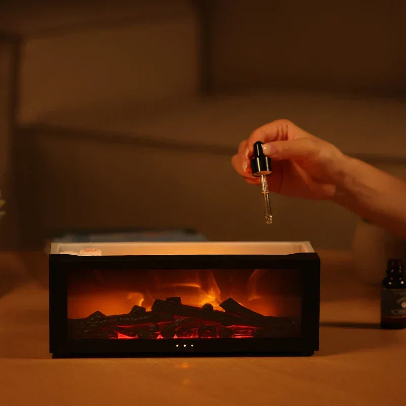 Aroma Diffuser met Vlam Effect – 4-in-1 met Timer en 7 Kleuren