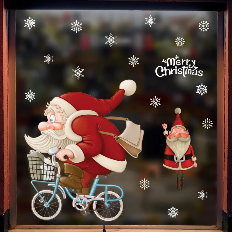 Raamdecoratie - Feestelijke decoratie met kerstman en dieren voor een gezellige kerst